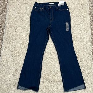 NWT NINE WEST 8 Kick Flare high rise jeans with raw hem